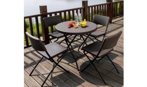 rattan design plastic folding table