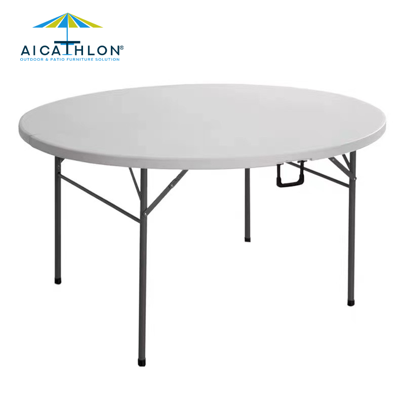 4FT HDPE 48inch Outdoor Plastic Round Folding Table For Events Factory