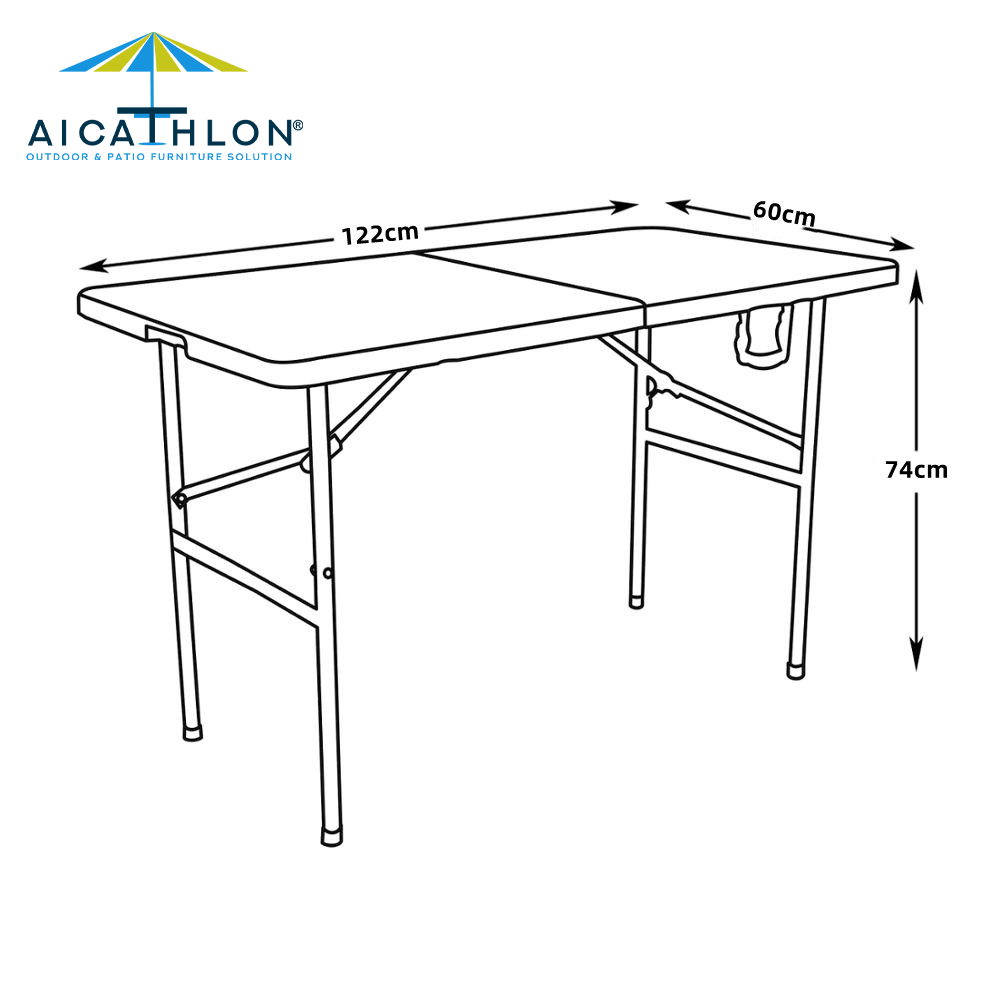 4FT Rectangle Plastic Folding Picnic Camping Outdoor Table Chinese Factory