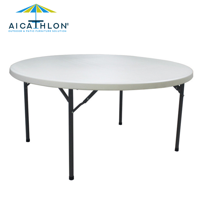 5FT Plastic Round Folding Outdoor Table For Rental Catering Banquet