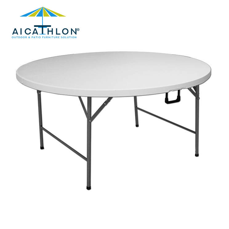 6FT Round 72inch Fold In Half Plastic Folding Banquet Table