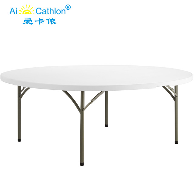 6FT Outdoor Round Plastic Garden Folding Tables For Dining Event