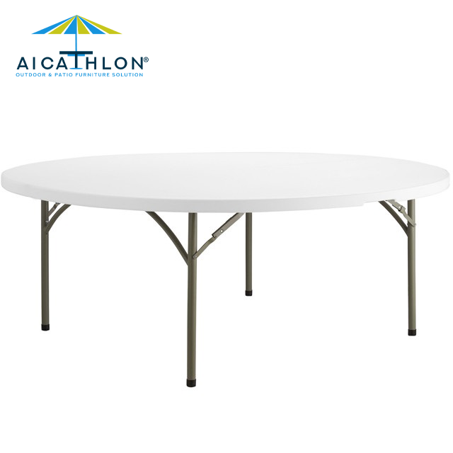 6FT Outdoor Round Plastic Garden Folding Tables For Dining Event