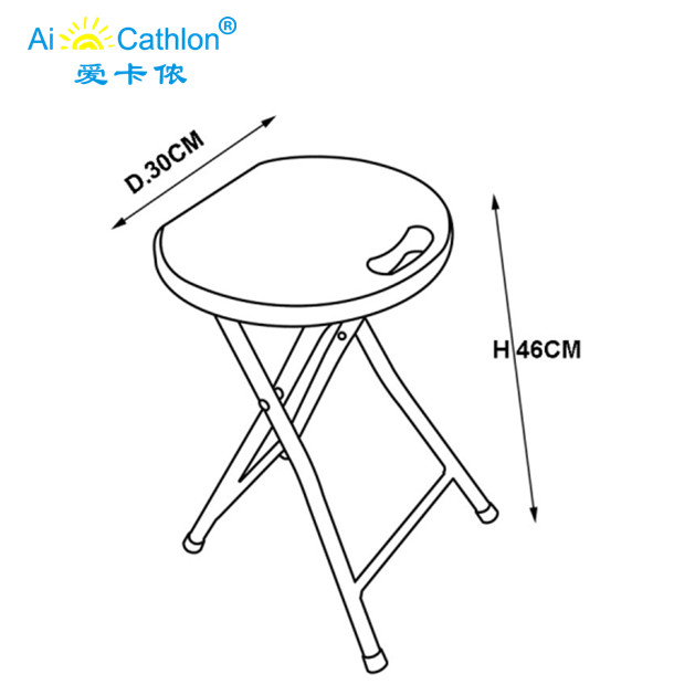 HDPE Plastic Portable Folding Stool For Camping Picnic Outdoor