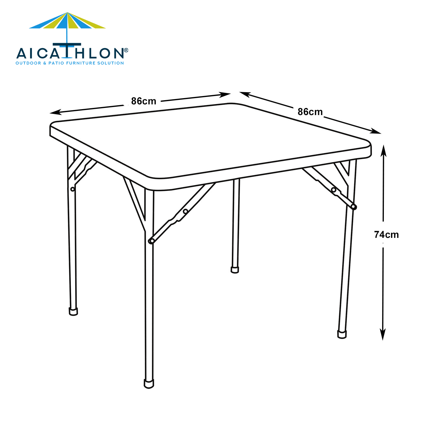 Square Folding Table Blow Mold Plastic Portable Card Table For Outdoor Garden Patio