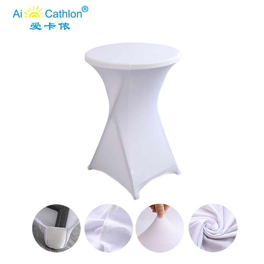 Spandex Elastic Plastic Round Folding Cocktail Bar Table Cover Cloth For Event