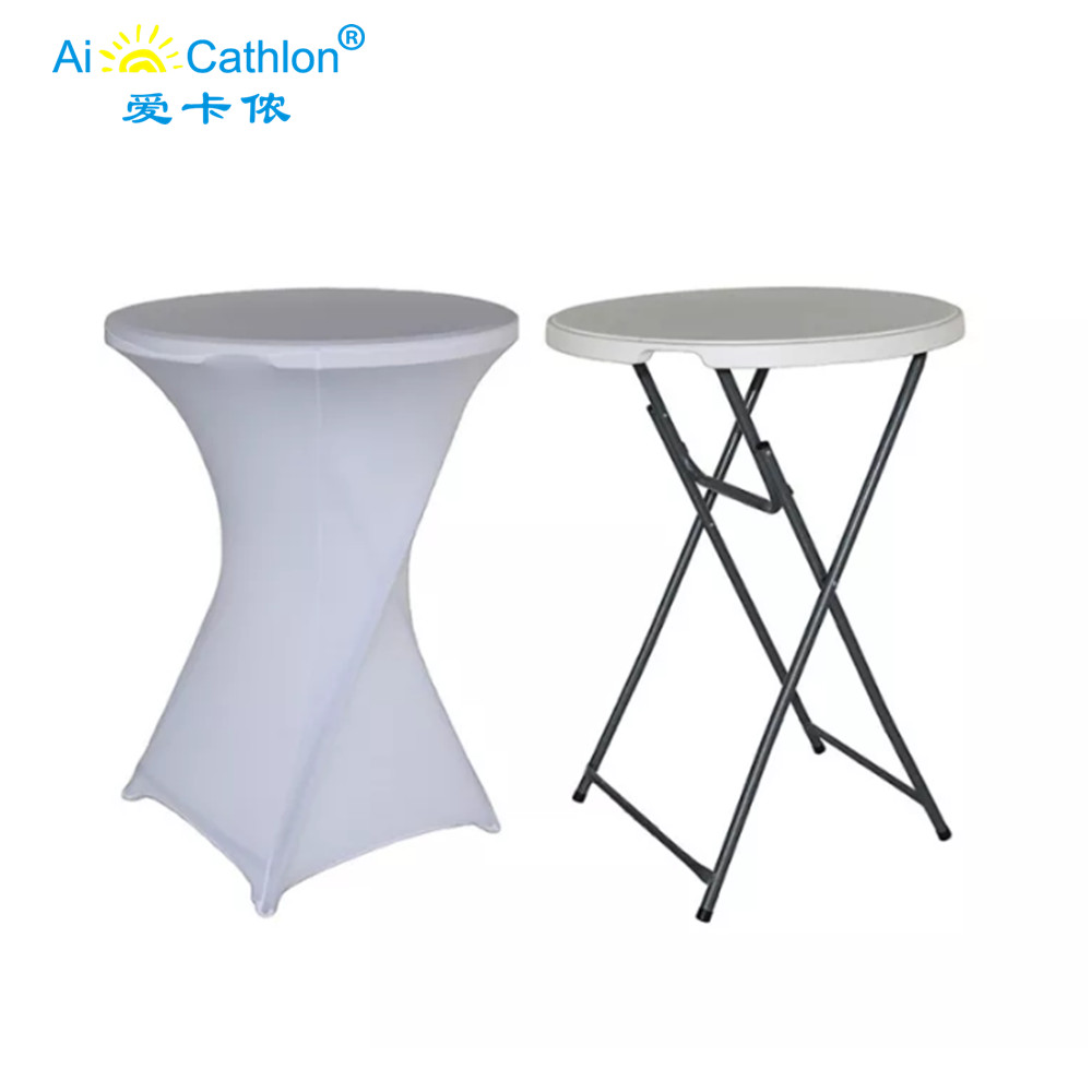 Spandex Elastic Plastic Round Folding Cocktail Bar Table Cover Cloth For Event
