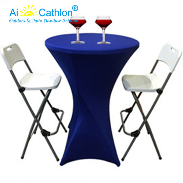 Round Outdoor Plastic Garden Folding High Bar Cocktail Dining Table
