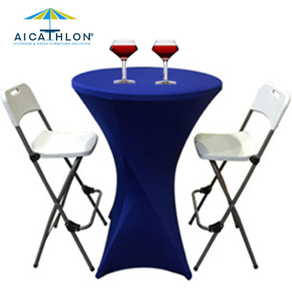 Round Plastic Garden Folding High Bar Cocktail Table