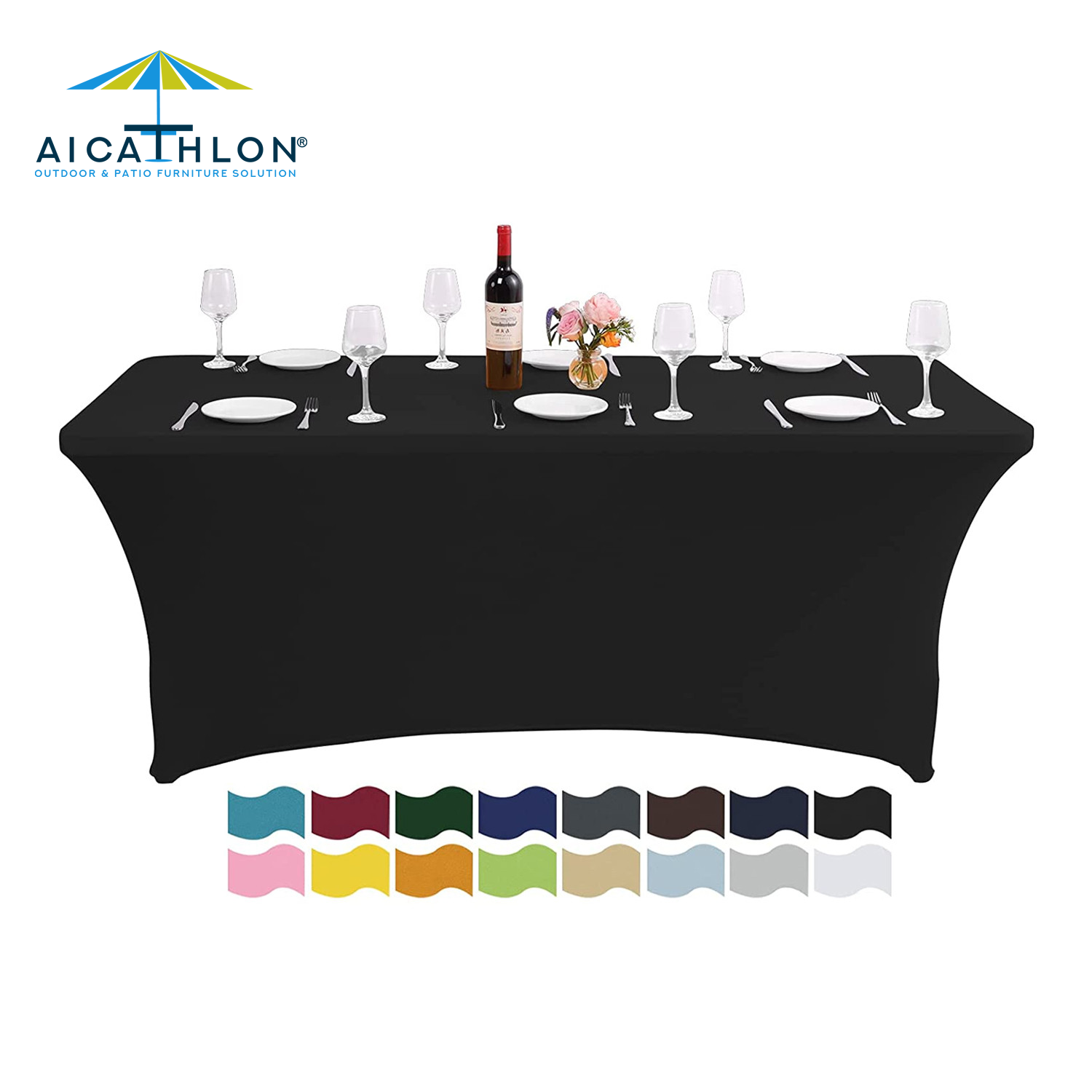 Elastic Spandex Outdoor Rectangle Wedding Table Cloth Dinning Table Cover