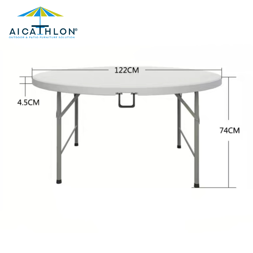 4FT HDPE 48inch Outdoor Plastic Round Folding Table For Events Factory