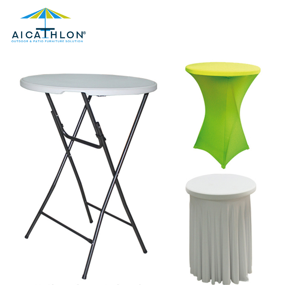 Round Plastic Garden Folding High Bar Cocktail Table