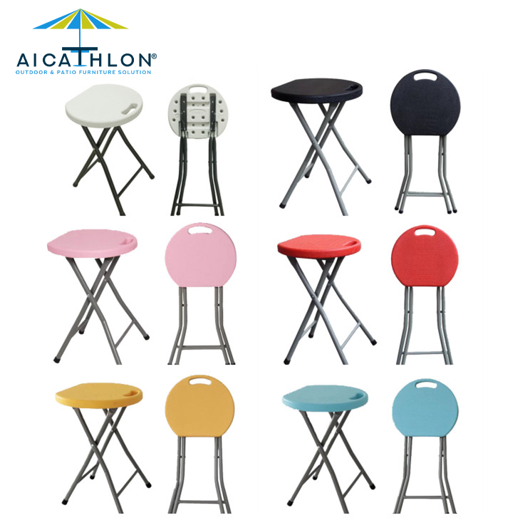 HDPE Plastic Portable Folding Stool For Camping Picnic Outdoor