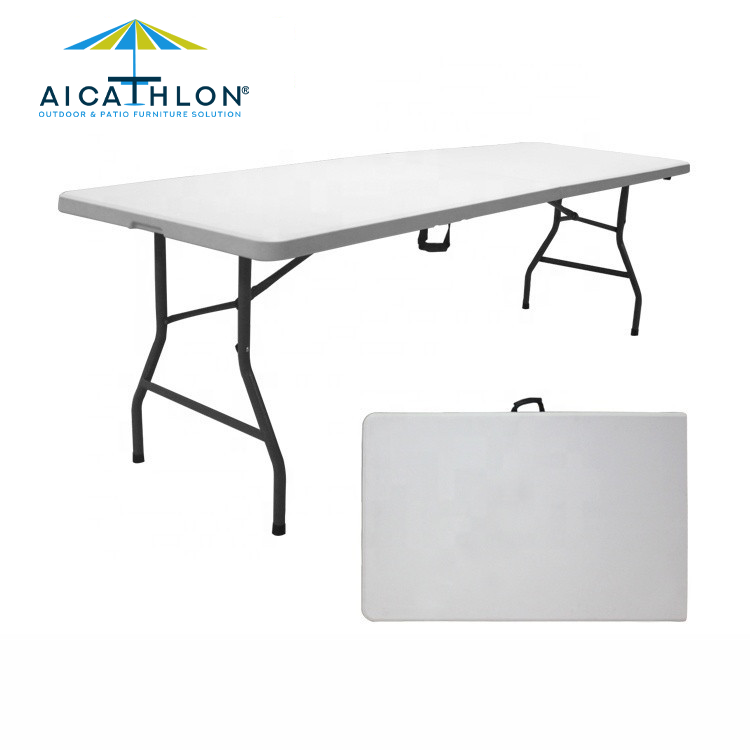 8FT Banquet Plastic Fold In Half Folding Patio Table Factory Manufacturer