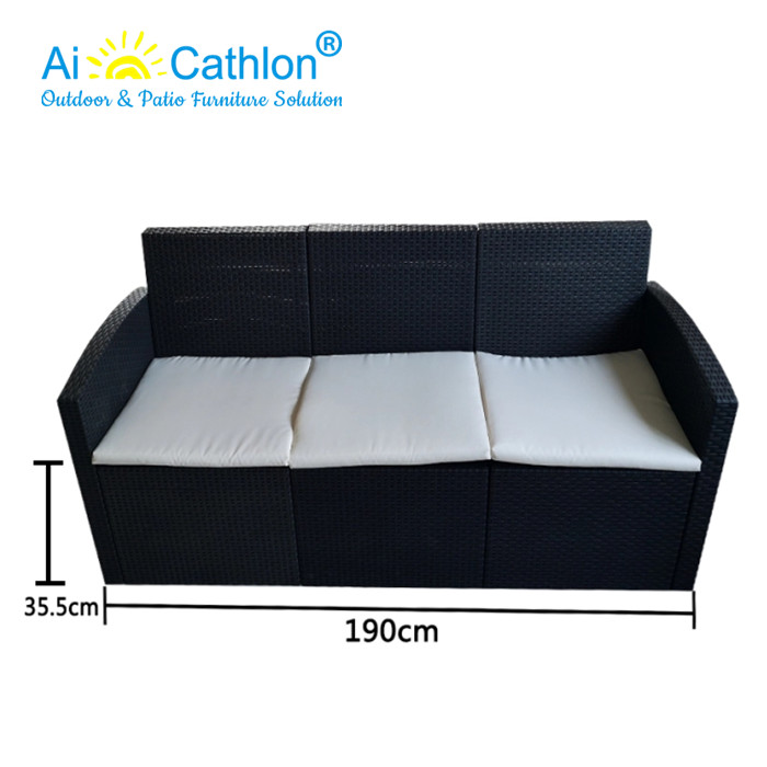 PP Plastic Rattan Design Outdoor Patio Garden Sofa Set Factory Manufacturer