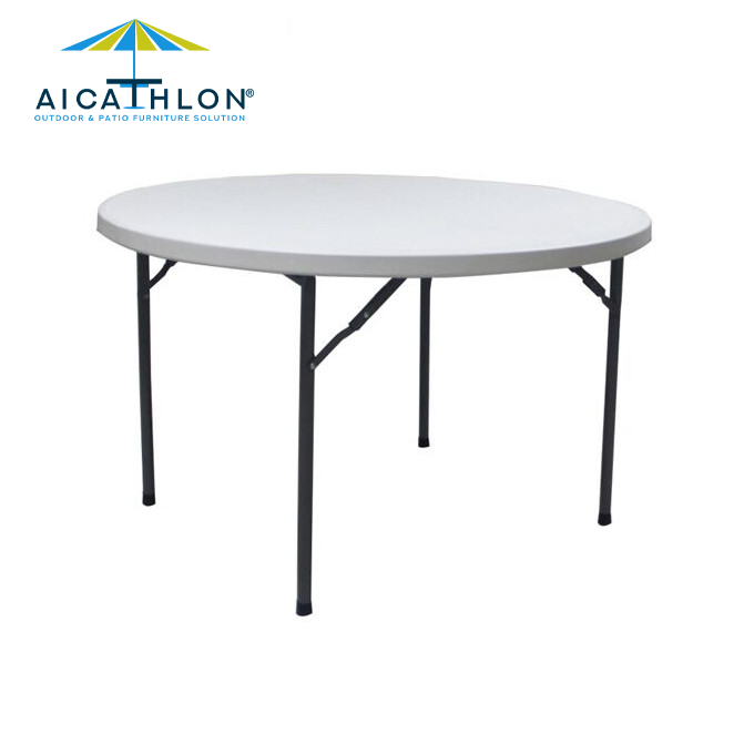 4FT HDPE Plastic Round Folding Table Factory For Events Banquet