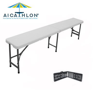 6FT Outdoor HDPE Material Fold In Half Portable Plastic Folding Bench