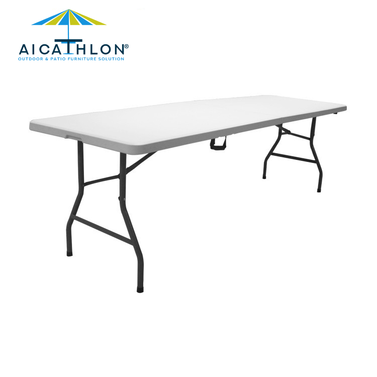 8FT Banquet Plastic Fold In Half Folding Patio Table Factory Manufacturer