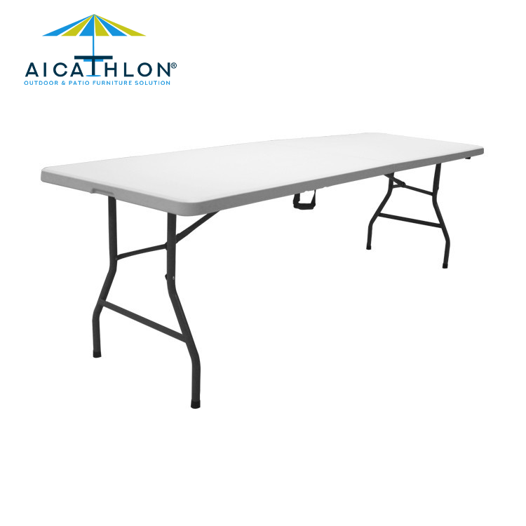 8FT Rectangle Plastic Folding Banquet Outdoor Table For Event Party