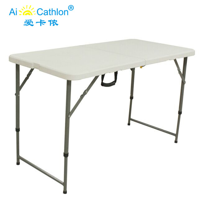 4ft HDPE Folding Adjustable Height Outdoor Camping Picnic Plastic Table Factory Supplier