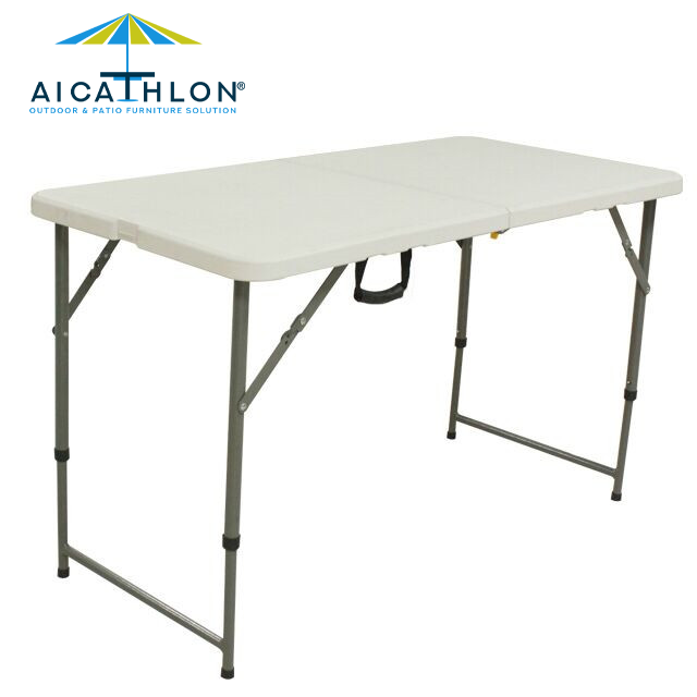 4ft HDPE Folding Adjustable Height Outdoor Camping Picnic Plastic Table Factory Supplier