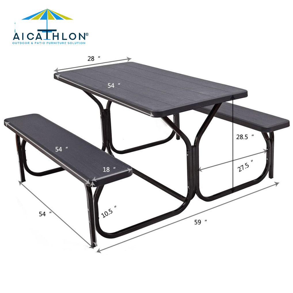 Plastic Picnic Table Folding Garden Outdoor Beer Table And Bench Set Factory