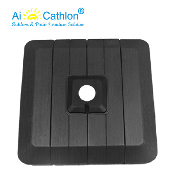 100KGS Plastic Water Filled Big Roma Umbrella Base With Wheels Wood Grain Pattern