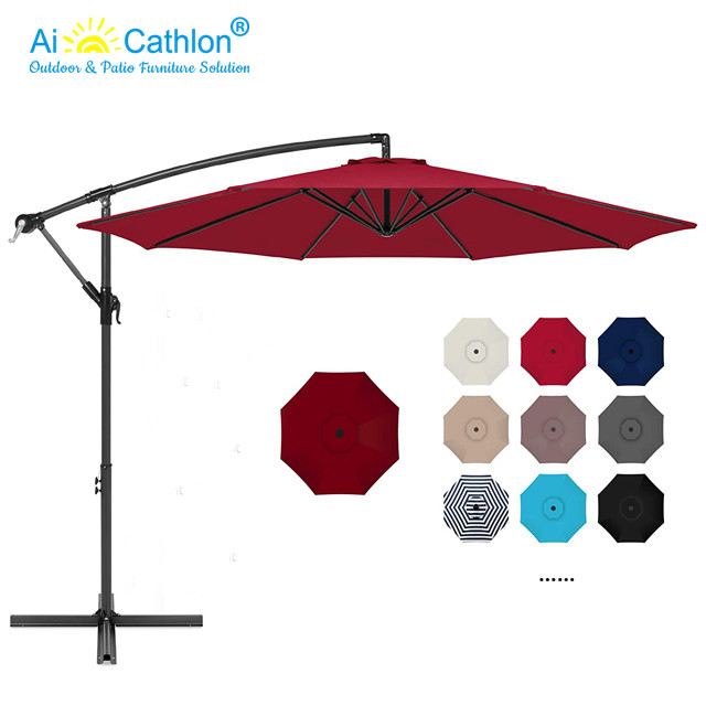 9FT 10FT Garden Parasol Offset Cantilever Umbrella Factory Manufacturer