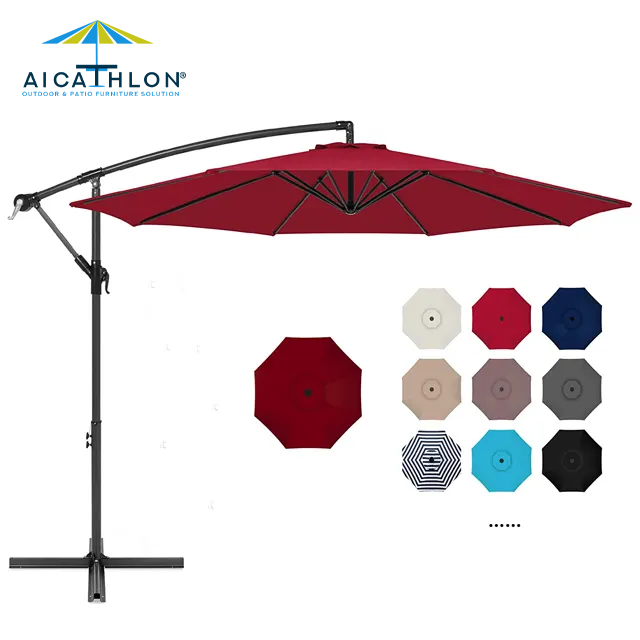 9FT 10FT Garden Parasol Offset Cantilever Umbrella Factory Manufacturer