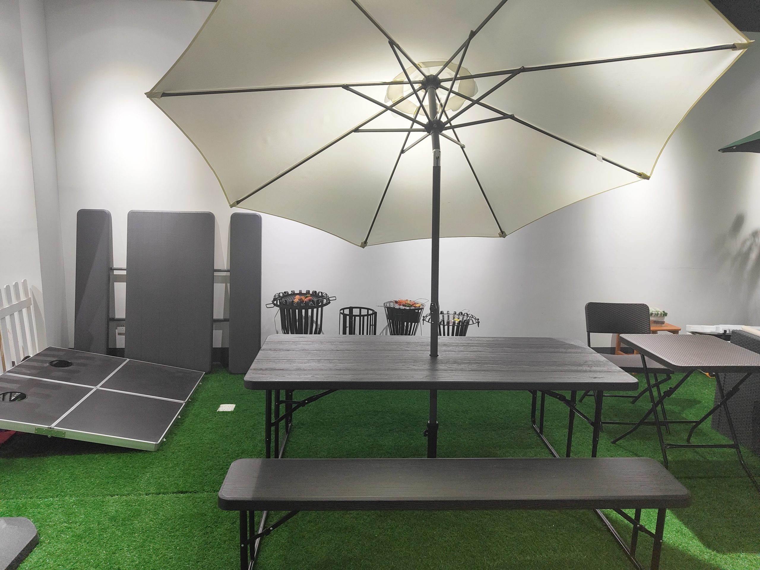 12KGS Concrete Garden Patio Outdoor Umbrella Stand Parasol Base With Rose Design