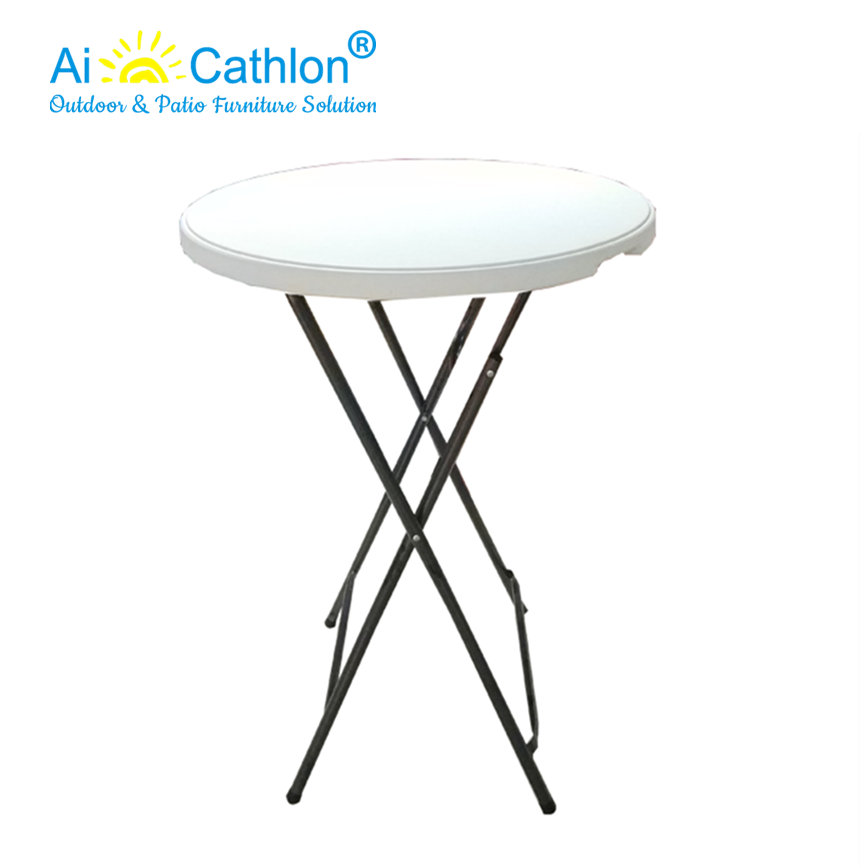Round Outdoor Plastic Garden Folding High Bar Cocktail Dining Table
