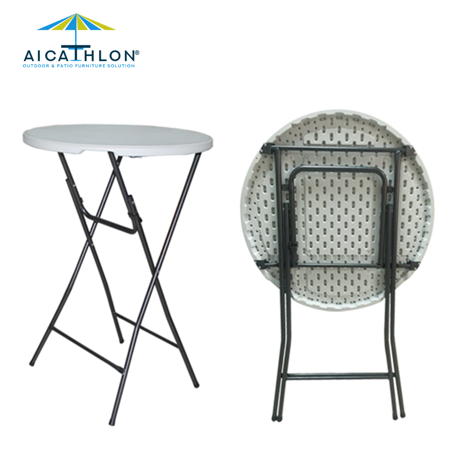 Round Plastic Garden Folding High Bar Cocktail Table