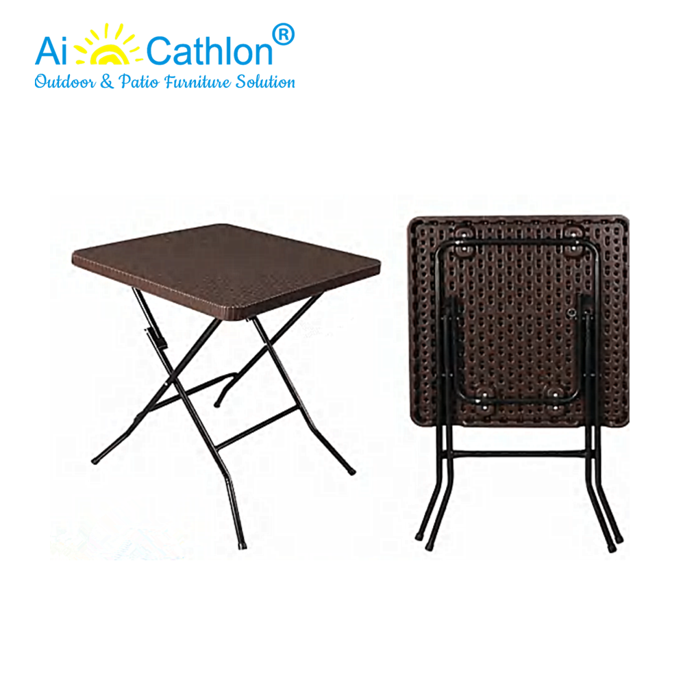 Outdoor Square Rattan Plastic Garden Balcony Patio Folding Picnic