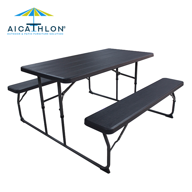 Plastic Picnic Table Folding Garden Outdoor Beer Table And Bench Set Factory