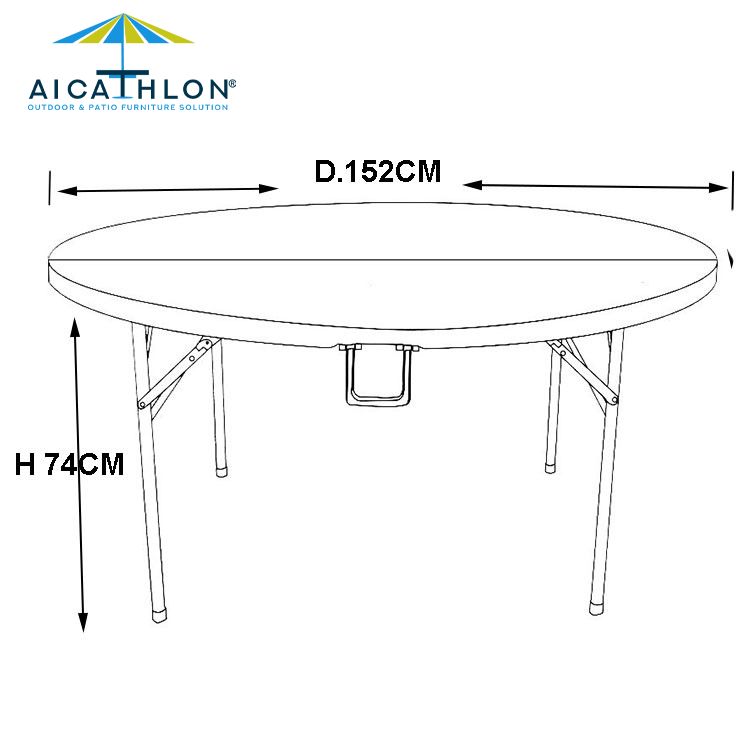 5FT Round Fold In Half Outdoor Garden Folding Tables For Banquet Event
