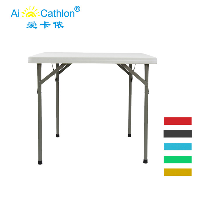 Square Folding Table Blow Mold Plastic Portable Card Table For Outdoor Garden Patio