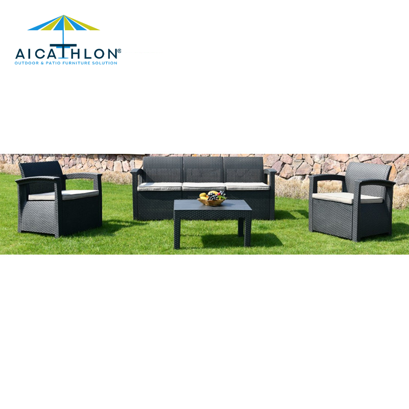 PP Plastic Rattan Design Outdoor Garden Sofa Set