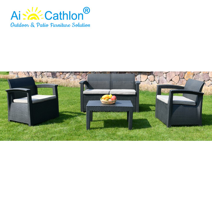 PP Plastic Rattan Design Outdoor Garden Sofa Set