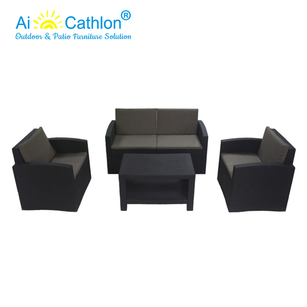 PP Plastic Rattan Design Outdoor Patio Garden Sofa Set Factory Manufacturer