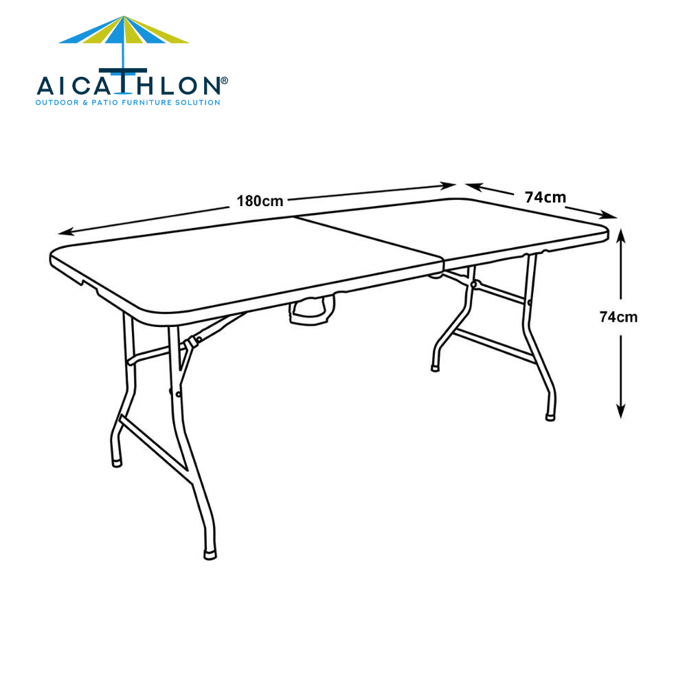 6FT Outdoor Rectangle Plastic Garden Folding Tables For Dining Event