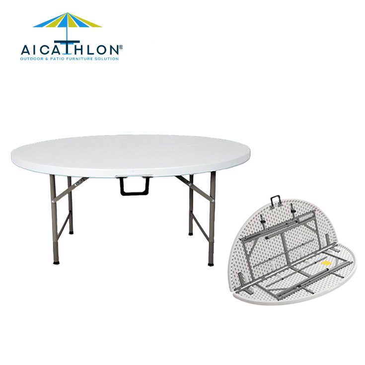 4FT HDPE 48inch Outdoor Plastic Round Folding Table For Events Factory