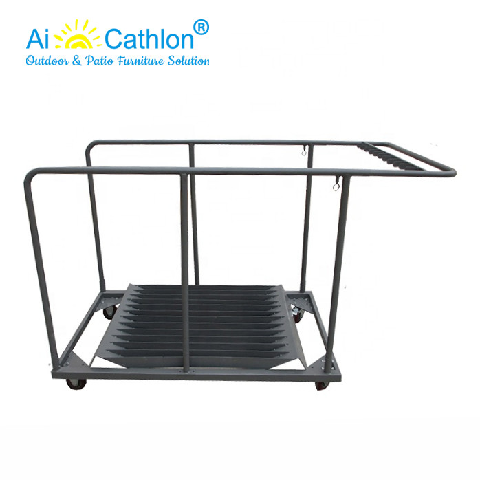 5FT 6FT Round Table Trolley Plastic Folding Round Table Cart Manufacturer