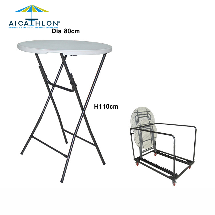 Trolley Storage Cart For Plastic Rectangle Round Bar Cocktail Table With Wheels