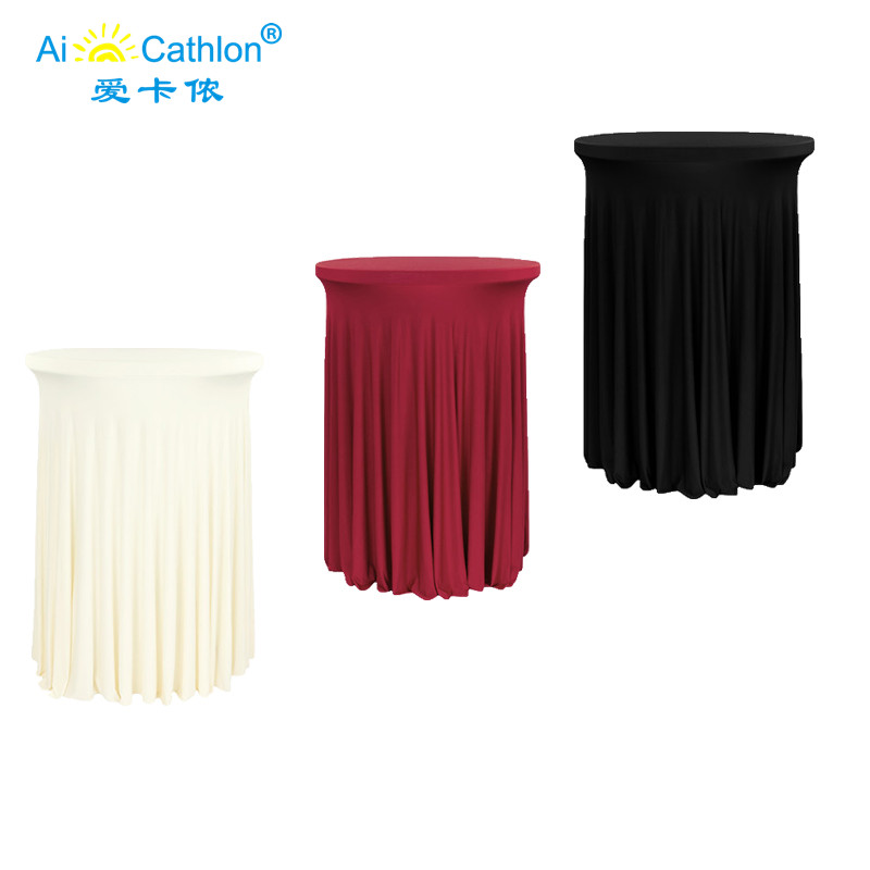 Elastic Cocktail Table Cover Hotel Wedding Party DecorationTable Skirt
