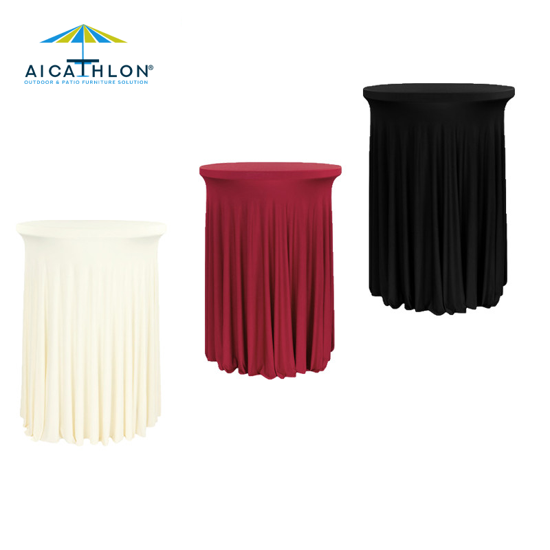 Elastic Cocktail Table Cover Hotel Wedding Party DecorationTable Skirt