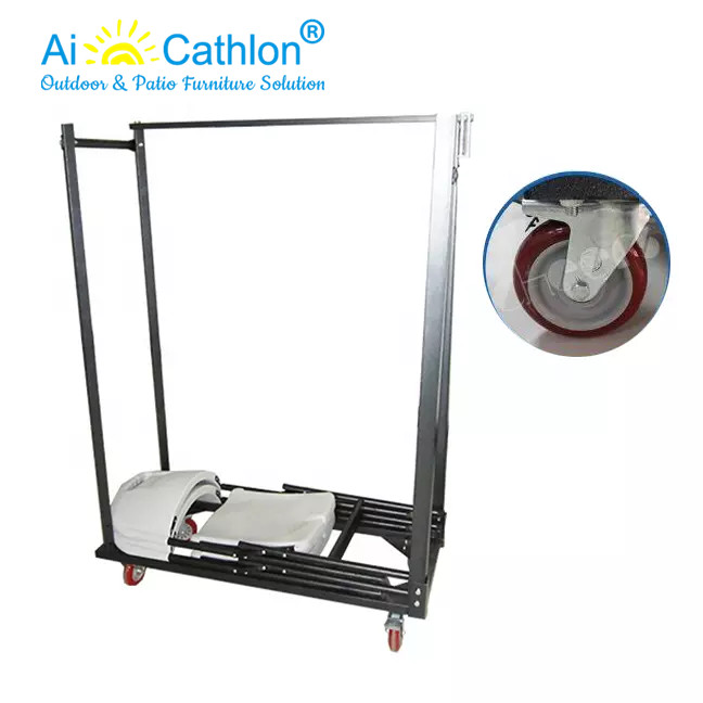 Plastic Folding Chair Trolley Storage Cart With Wheels Furniture Tools
