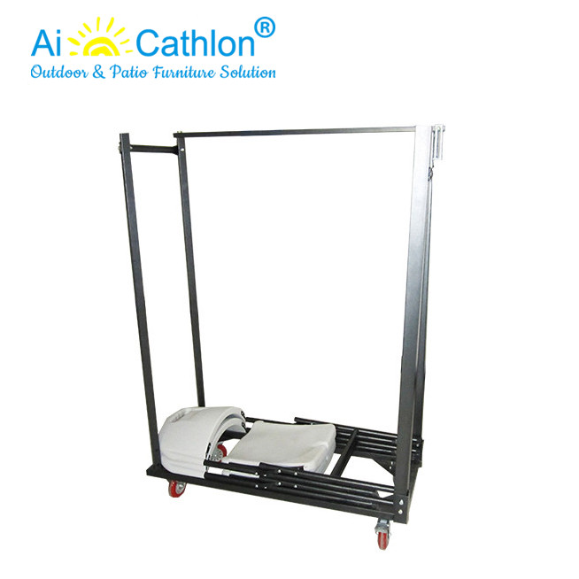 Plastic Folding Chair Trolley Storage Cart With Wheels Furniture Tools