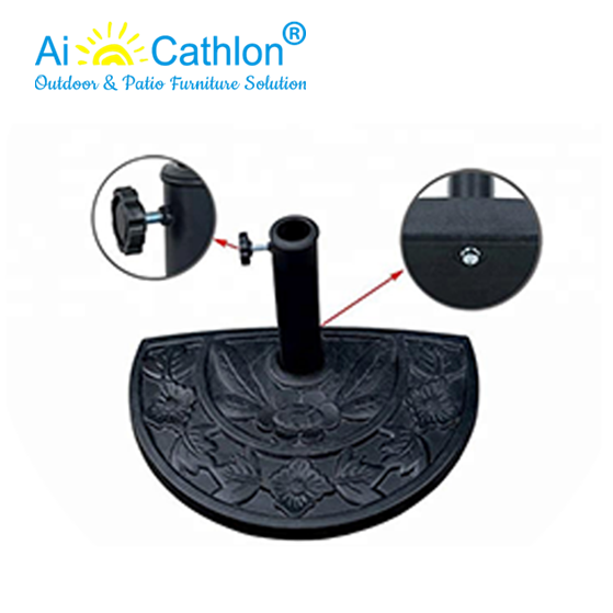 9KGS Concrete Half Parasol Base Patio Umbrella Stand Outdoor Furniture Vendor