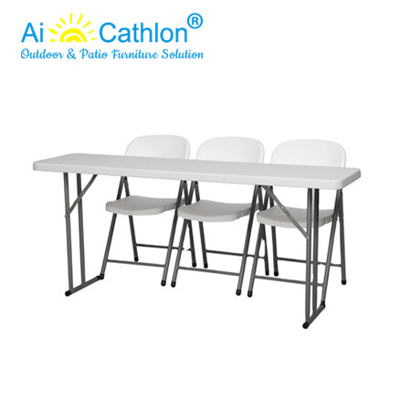 6FT 72Inch Plastic HDPE Folding Conference Rectangle Table Vendor