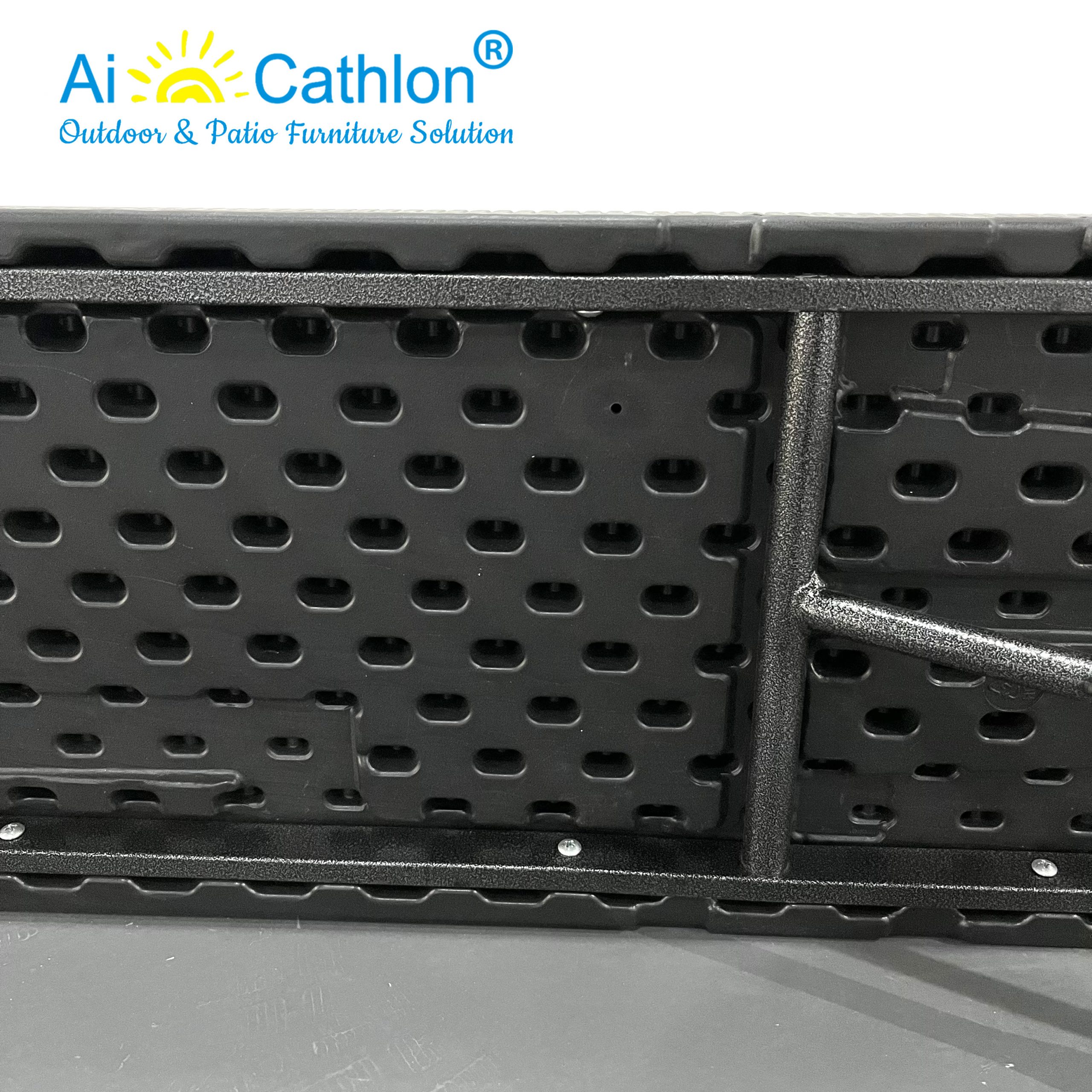 Outdoor HDPE Material Fold In Half Portable Plastic Folding Bench With Rattan Design